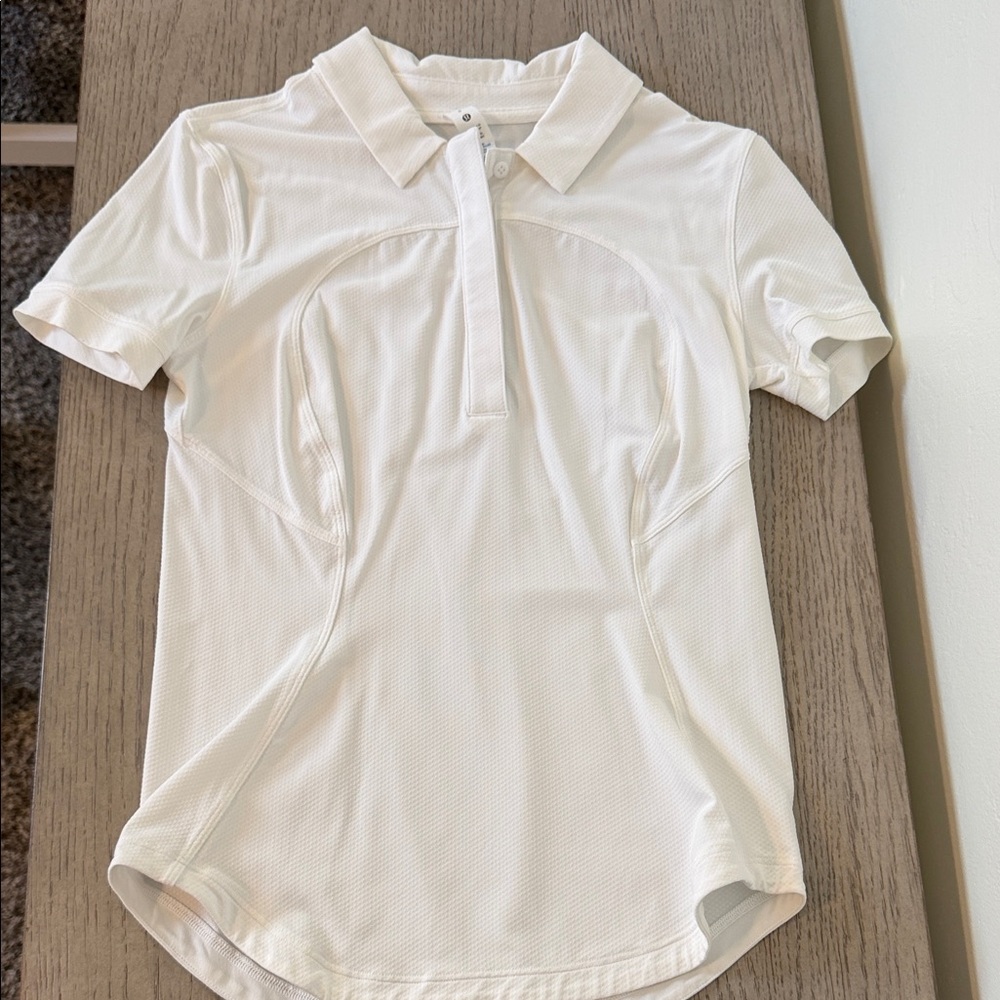 lululemon athletica White Short Sleeve Polo Tee